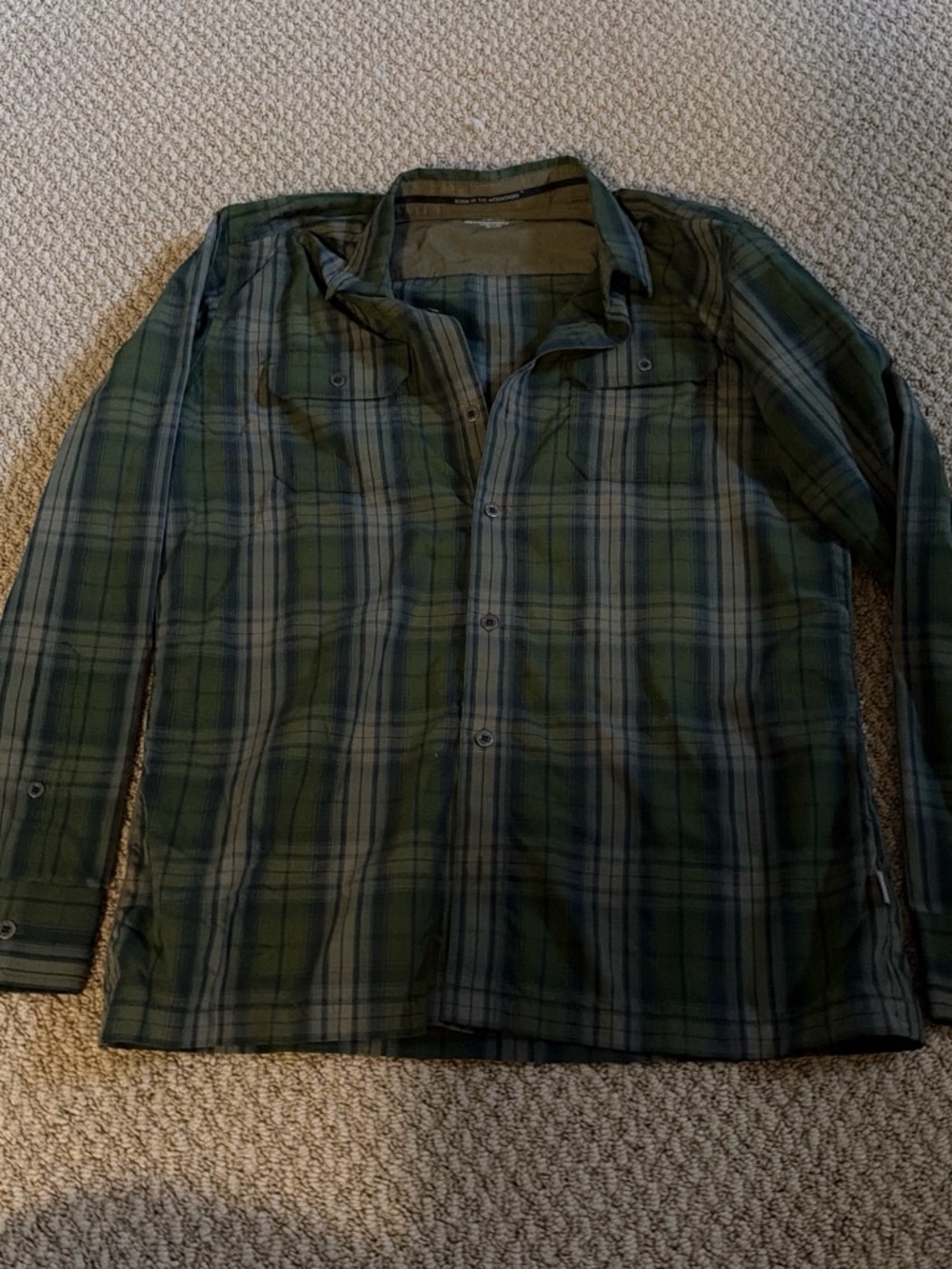 Kuhl Men's Green and Gray Plaid Lightweight Shirt Jacket